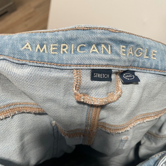 American Eagle Super High-Rise Baggy Wide Leg Carpenter Jeans Light Wash 12 Long - Picture 7 of 10